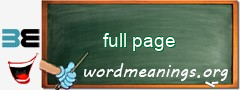 WordMeaning blackboard for full page